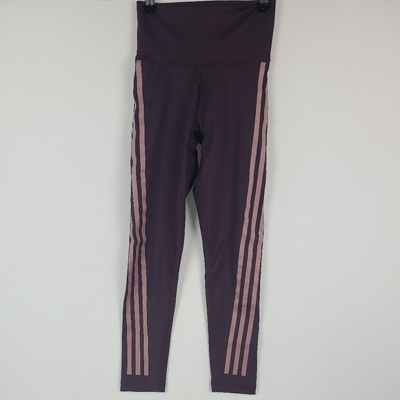 NEW Adidas Women OPT ICON Tights Running maroon purple Bottom Sz XS NWT - Picture 1 of 7